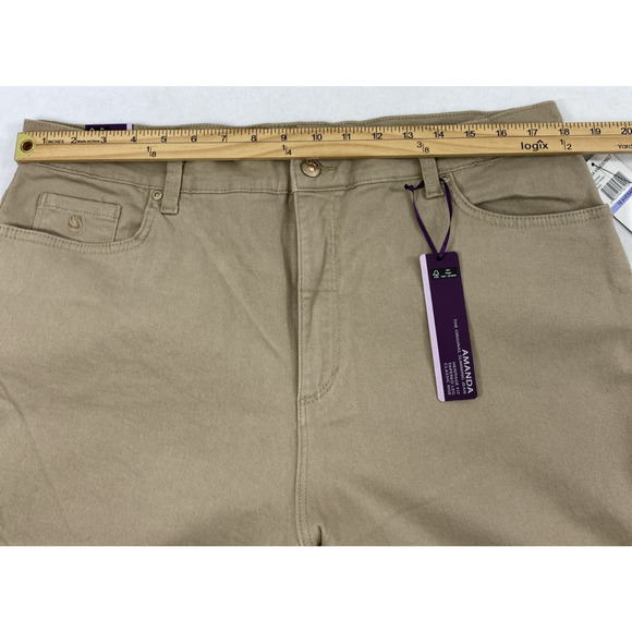 Gloria Vanderbilt Amanda Jeans Women Size 18 Tan Denim Tapered Leg High Rise Mom - Picture 8 of 14